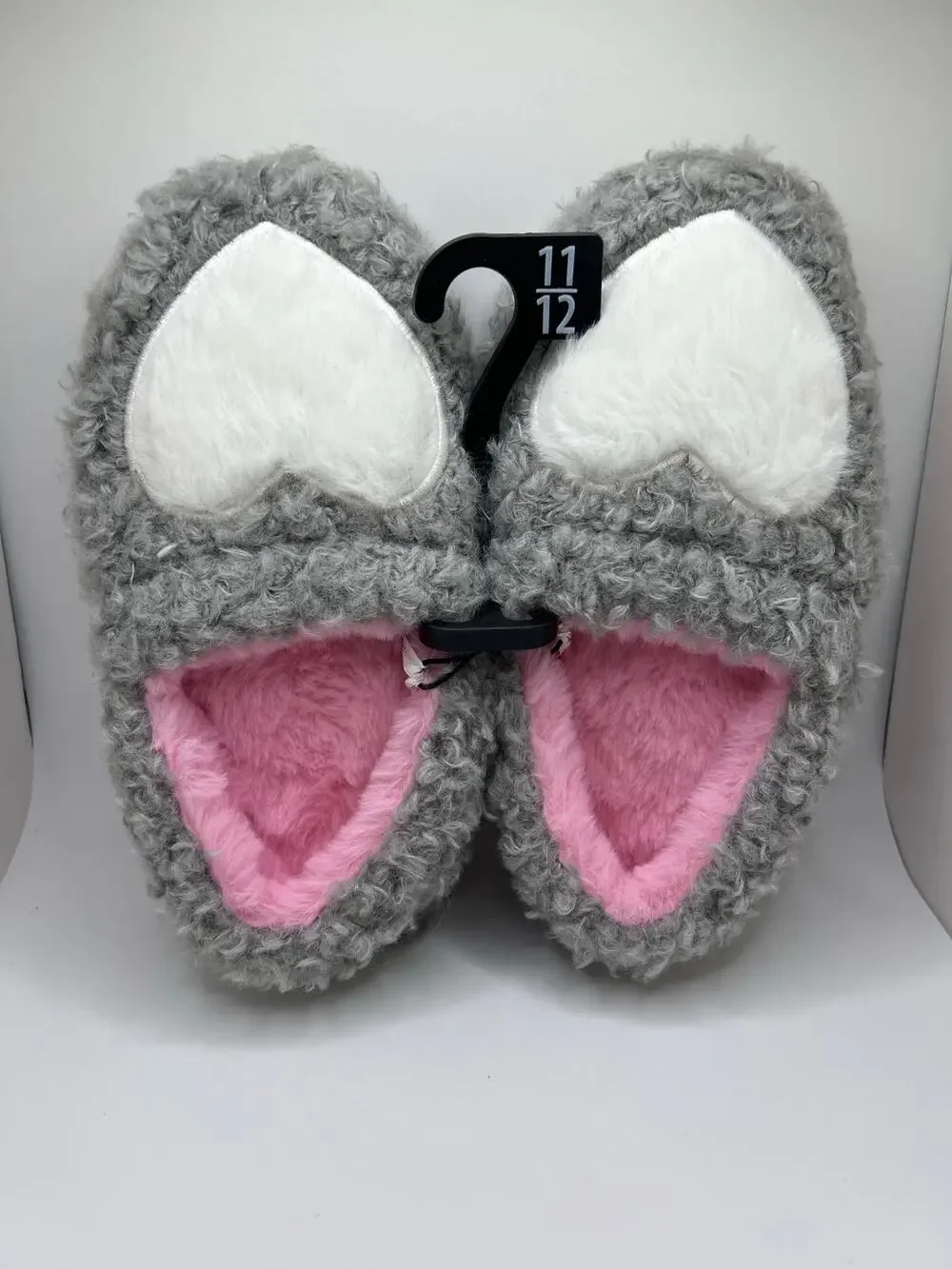 Heart Sherpa little girls slippers Size 11/12